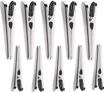 Produktbild von 10 Stück Verschlussklammern 2 Größen, Metall Clips Verschlussclips Dichtungsclips für Lebensmittel, Kaffee, Brot, Fresh-Keeping Clamp Sealer und mehr.