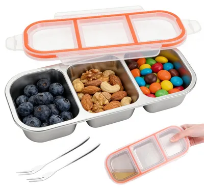 Immagine prodotto di Contenitore per snack con 3 scomparti e capacità di 600 ml
