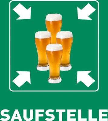 Produktbild von vianmo Holzschild 40x30 cm Saufstelle Biergläser Bier