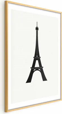 Produktbild von Posterpapier Poster - Eiffel Tower Simple Black-and-White Graphic 21x30 cm Abstrakt d-C-10023-ao-a
