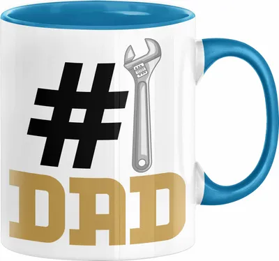 Produktbild von Nummer 1 Dad Vater Tasse Geschenk Klempner Papa Geschenkidee Bester Papa Der Welt Vatertag Lustige Geschenkidee (Blau)