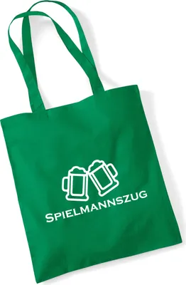 Produktbild von Huuraa Jutebeutel Spielmannszug Schützenfest 10 Liter Kelly Green Baumwolle Tasche Geschenkidee