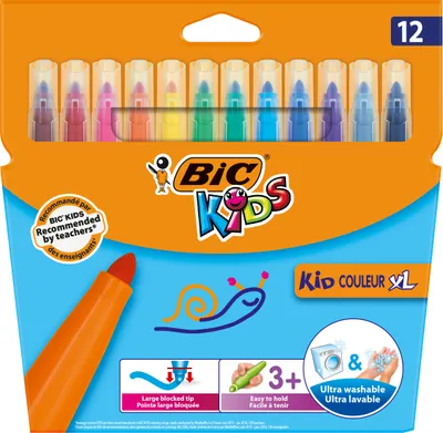 Produktbild von BIC Kid Couleur XL, Fettdruck, Bullet tip, Water-based ink, ISO 11540 / BS 7272-1