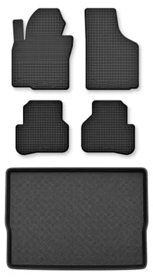 Zdjęcie produktu dla Dywaniki gumowe + mata bagażnika do Volkswagen Passat B7 Alltrack 2012-2014 (standardowy bagażnik) – czarne, dobierane – Wielganizator Semi-Universal