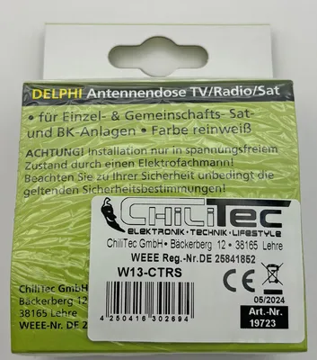 Zdjęcie produktu dla Gniazdo antenowe DELPHI 3-drożne kompatybilne z TV Sat FULL-HD UHD 4K