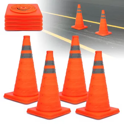 Obrázek produktu pro Varovný kužel, 45 cm, reflexní dopravní kužel, oranžový dopravní kužel, skládací pylón