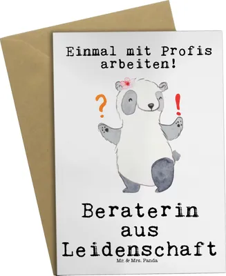 Produktbild von Mr. & Mrs. Panda Klappkarte Beraterin Leidenschaft - Weiß - Geschenk, Beruf, Grußkarten, osterkarte, Spruch, glückwunschkarten, einladungskarten, Glückwunschkarte, Witzig