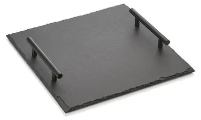 Produktbild von 10x Naturschieferplatte mit Griffen SLATE LINE, 30 x 30 cm, Naturschiefer