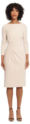 Produktbild von Maggy London Damen Scuba Crepe Falten Tuck Waist Kleid, Horn, 36