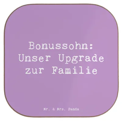 Produktbild von Mr. & Mrs. Panda Tassenuntersetzer Spruch Bonussohn Wertschätzung - Lavendeltraum - Geschenk, Patchworkfamilie, Stiefsohn, Freude, Familienzusammenführung, Coaster
