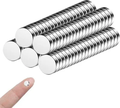 Productafbeelding van Kleine neodymium-magneten, 6 x 2 mm, 100 stuks, geschikt voor knutselen, fotografie en organisatie