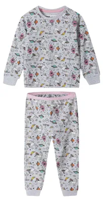 Image de Minoti - Pyjama avec pantalon long pour fille, manches longues MN669 (86) (gris)