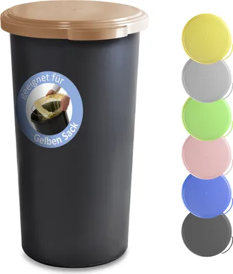 Produktbild von KUEFA VLC 60 Liter Müllsackständer, Mülleimer, Sammelbehälter für den Gelben Sack (Cappuccino)
