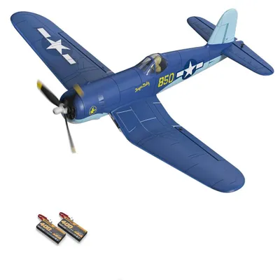 Produktbild von F4U Corsair VMF-217 - RC Warbird Flugzeug - 50 cm Spannweite - 2,4 GHz 4-Kanal - Bürstenloser Motor - 6-Achsen-Gyro - EPP-Schaum - BNF, 2 Akkus