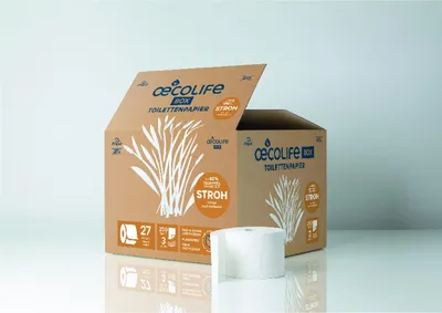 Produktbild von oecolife Toilettenpapier Stroh 1632701 3lg 250Bl 27St