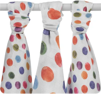 Image de XKKO BMB Digi - Aquarelle à pois MIX 3pcs, Couches en bambou, 70x70