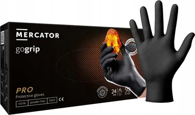 Produktbild von Nitrilhandschuhe 50 Stück 10-XL Gogrip Black
