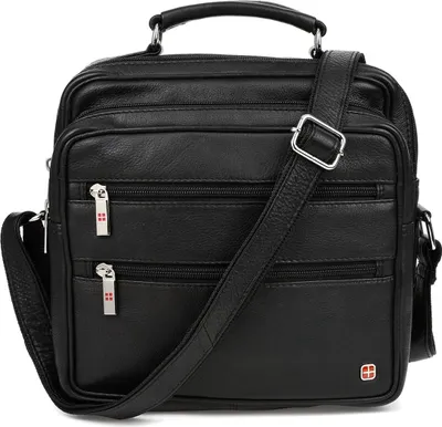 Produktbild von Albatross Herren Vollnarbenledertasche Schwarz