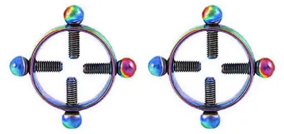 Imagen del producto de Dailygoody - Aros para el pezón sin perforación - Joyería corporal - Talla única - Metal - Joyería de verano para la playa - Adecuado para mujeres - 2 unidades