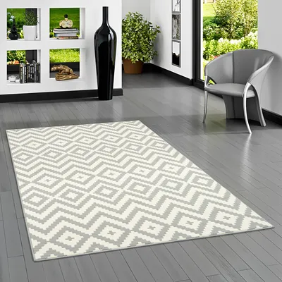 Produktbild von Teppich Modern Trendline Rauten Grau, Größe:140x200 cm