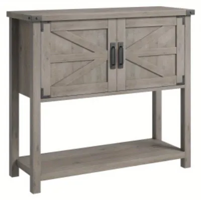 Imagen del producto de Mesa auxiliar – Armario de almacenamiento – Aparador – Armario de madera blanca con dos puertas – Amplio espacio de almacenamiento