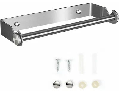 Produktbild von Papierhandtuchspender, Papierhandtuchhalter, Wandmontierter Papierhandtuchspender, Aluminiumfolien- und Folienspender, Wandmontierter Papierhandtuchhalter mit Rollenspender (Silber)