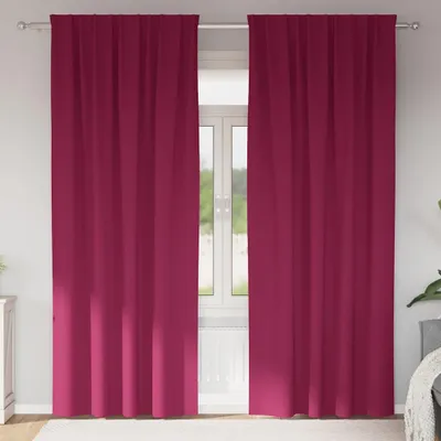 Produktbild von Verdunkelungs-Vorhänge mit Ringen 2 pcs Weinrot 260 x 140 cm