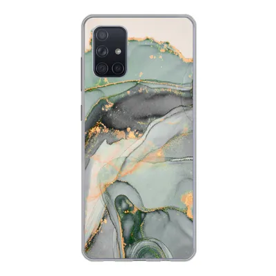 Produktbild von MuchoWow® Handyhülle Schutzhülle Hülle für Samsung Galaxy A51 Gold - Marmor - Grün - Luxus - Glitzer - Marmoroptik Silikon Softcase Handy Hülle - Schutzabdeckung
