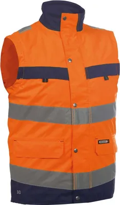 Produktbild von DASSY® Bilbao Warnschutz Weste NEONORANGE/DUNKELBLAU Gr.L Länge: STANDARD