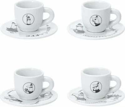 Obrázek produktu pro Sada 4 šálků na espresso BIALETTI KARUSEL Porcelán 4x 50 ml Bílá