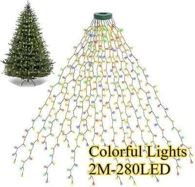 Produktbild von LED-Weihnachtsstern zum Aufhängen, 15 oder 23 cm, warmweiß oder RGB, batteriebetrieben, mit 10 oder 30 LEDs - Bunte Lichter - 2 m