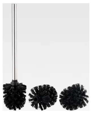 Produktbild von WC-Bürste mit Edelstahl-Stiel und 2 Ersatz-Aufsätzen, Ø 7,5 cm, schwarz