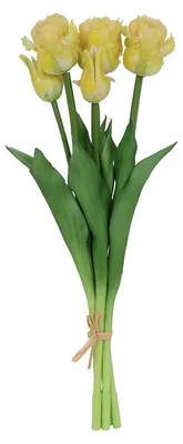 Image de Countryfield Fleurs artificielles Bouquet de tulipes jaunes 47cm Décoration