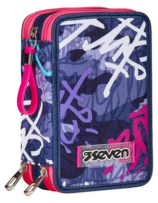 Immagine prodotto di Sette astucci per bambini, astucci per bambine con contenuto, astuccio per la scuola, confezione da 3