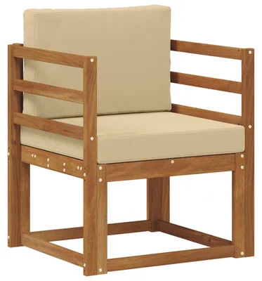 Zdjęcie produktu dla vidaXL Sofa ogrodowa z litego drewna akacjowego i poliestru w kolorze naturalnym