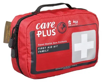 Zdjęcie produktu dla Care Plus Family, Apteczka pierwszej pomocy podróżna, Czerwony, Tkanina, Zamek błyskawiczny, 210 mm, 50 mm
