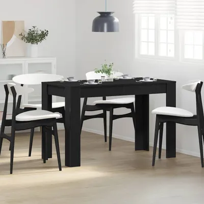 Zdjęcie produktu dla Maison Exclusive – stół do jadalni w kolorze czarnego dębu 120 x 60 x 76 cm, materiał drewnopochodny