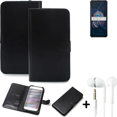 Produktbild von K-S-Trade Wallet Case Handyhülle kompatibel mit Asus Zenfone 8 Flip Schutzhülle Flip cover Flipstyle Tasche Hülle Flipcover Slim Bumper schwarz +