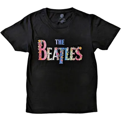 Produktbild von The Beatles Floral Logo Black XL T-Shirt