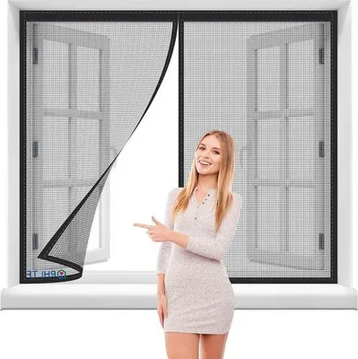 Obrázok produktu pre Magnetický odpudzovač hmyzu – Zosilnená magnetická spona – 115 x 55 cm – Čierna – Upevnenie pre vonkajšie použitie