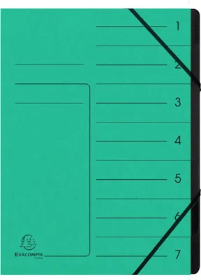 Produktbild von Exacompta Ordnungsmappe 540703E DIN A4 7Fächer Karton grün