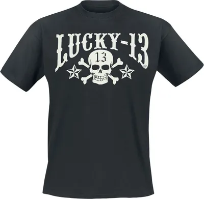 Produktbild von Lucky 13 T-Shirt Herren Skull Stars schwarz L