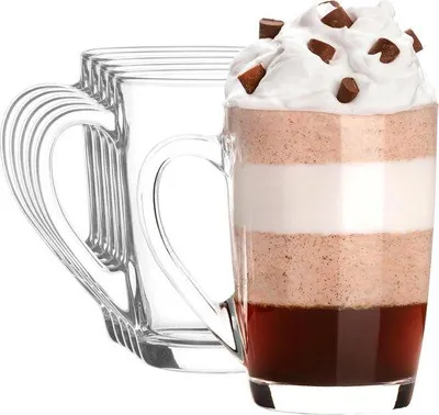 Obrázek produktu pro Famanu kávové hrnky, objem 350 ml – Elegantní hrnky na kávu, vhodné pro espresso, cappuccino, latte a čaj – Odolné vůči teplu, stylové – Sada 6 kusů