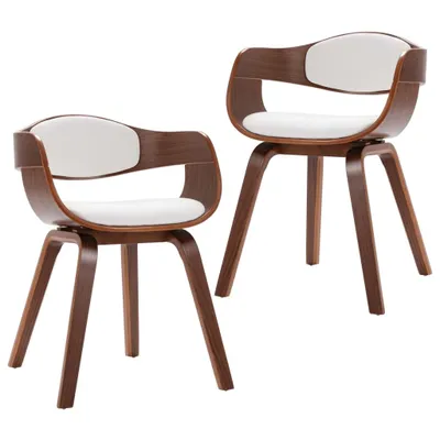 Image de Chaises à manger lot de 2 bois courbé et similicuir