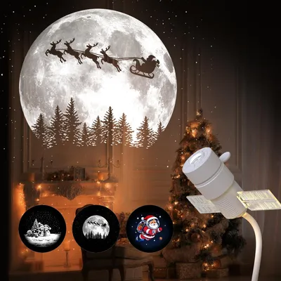 Produktbild von Weihnachtsprojektor 2-in-1 – Nachtlicht mit 3 Weihnachtsmotiven, USB