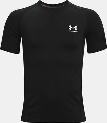 Image de UNDER ARMOUR HeatGear Armour kurzarm Trainingsshirt Jungen 001 - black/white XS (119-128 cm)