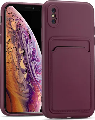 Immagine prodotto di Custodia per cellulare per Apple iPhone X / XS Custodia in silicone con slot per schede Slim Wallet Case, Raspberry
