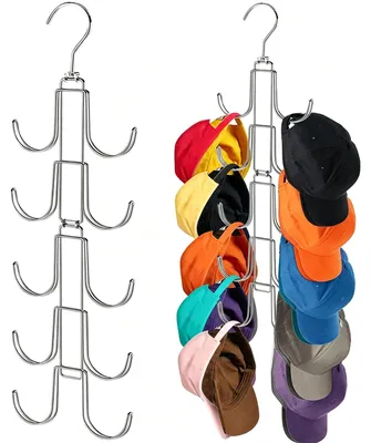 Image de Support mural pour casquettes de baseball avec 10 crochets - Noir