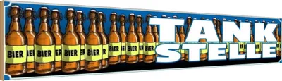 Produktbild von vianmo Holzschild 10x46 cm Bier Tankstelle Alkohol Essen Trinken