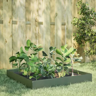Zdjęcie produktu dla Maison Exclusive – podwyższona grządka w kolorze oliwkowym 100 x 100 x 26 cm, stal